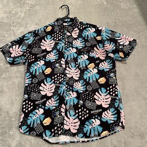 Twisted Toucan Custom Hawaiian Shirt Mens XL Amazon Employee Florida Button Down